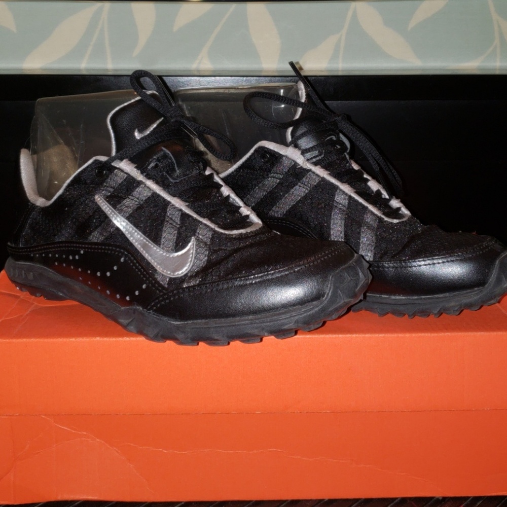 Black Nike running shoes